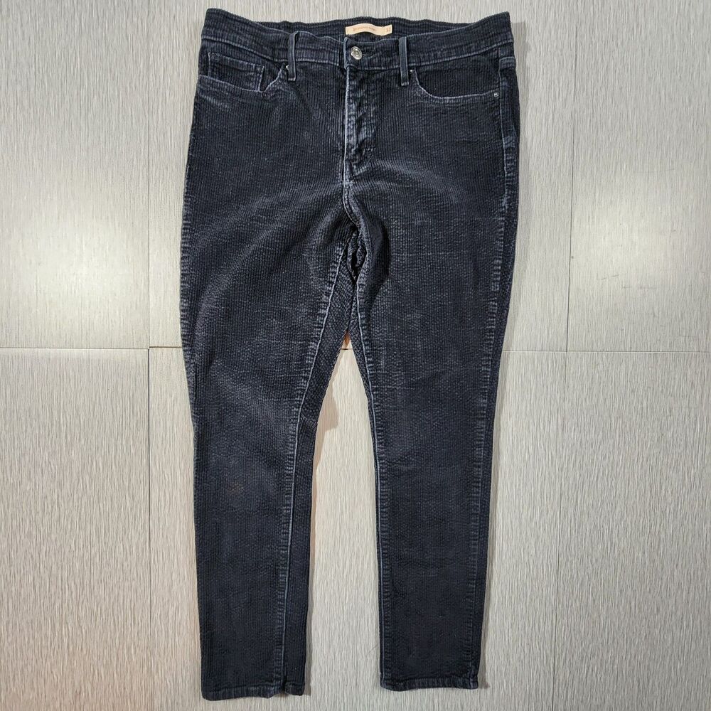 Levis Pants Womens 32 Black 311 Shaping Skinny Corduroy Casual Pockets Ladies